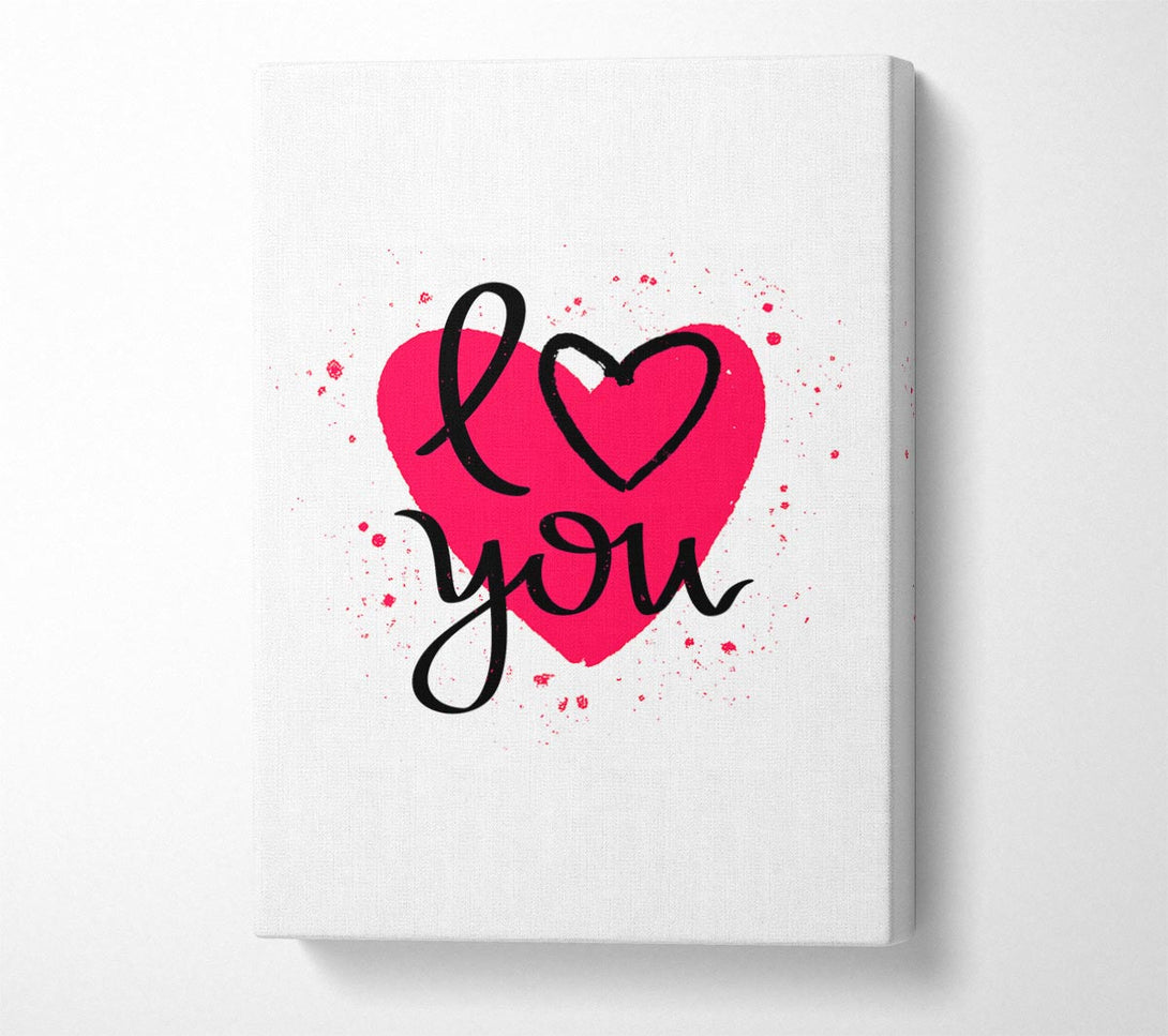  A Canvas Print of Love You 3 Canvas Art