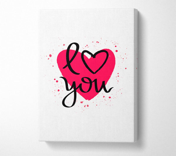 A Canvas Print of Love You 3 Canvas Art