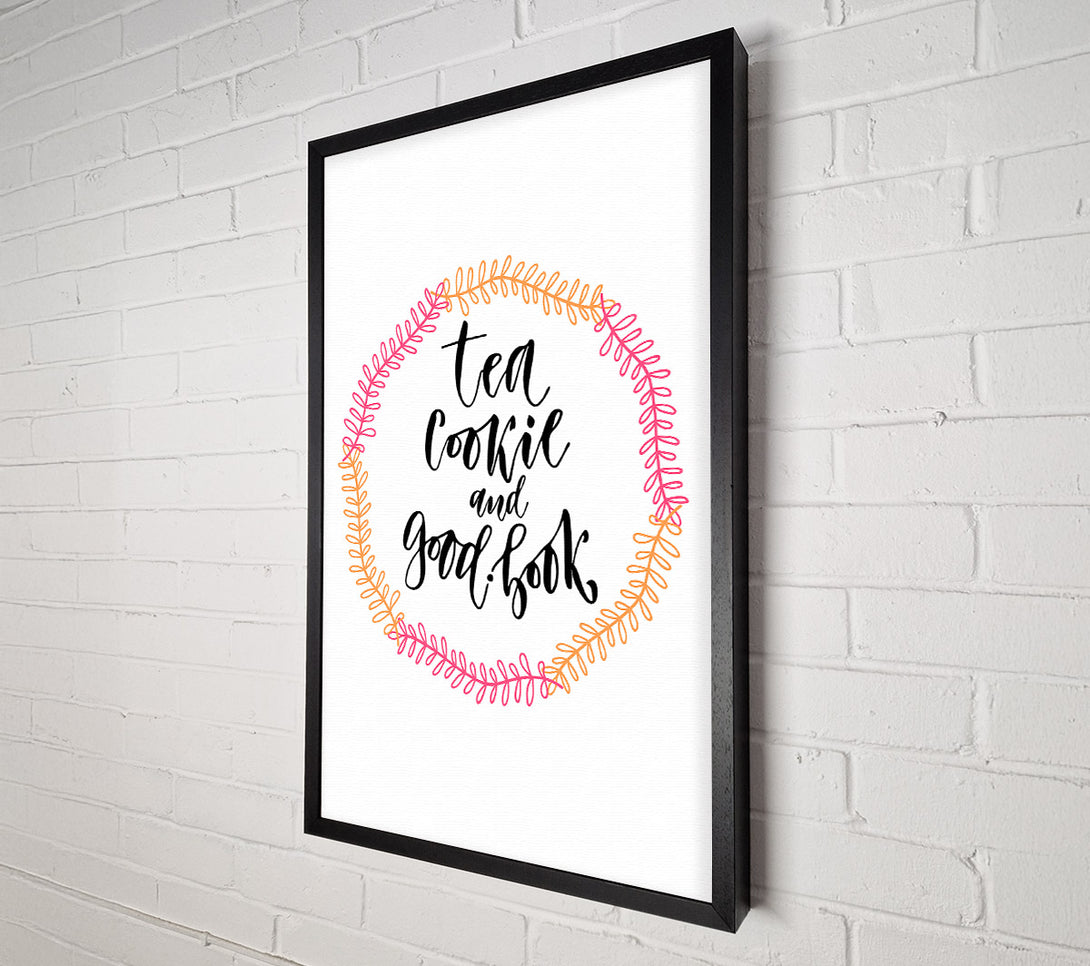  A Canvas Print of Tea Cookie And A Good Book Canvas Art