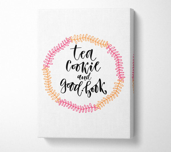  A Canvas Print of Tea Cookie And A Good Book Canvas Art
