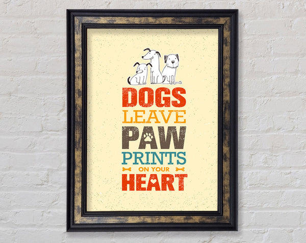 Dogs Leave Paw Prints Framed Print