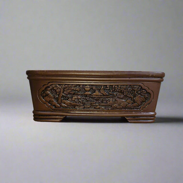 39cm Premium Unglazed Bonsai Pot | Rectangle | 39cm x 29cm x 15cm | Brown
