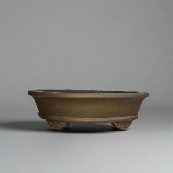 28cm Premium Unglazed Bonsai Pot | Oval | 28cm x 22cm x 8cm | Brown