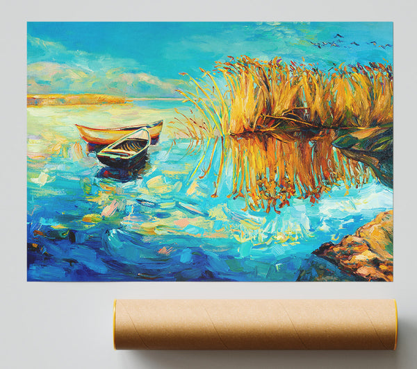 Twin Sailboat Reflections Giclee Print