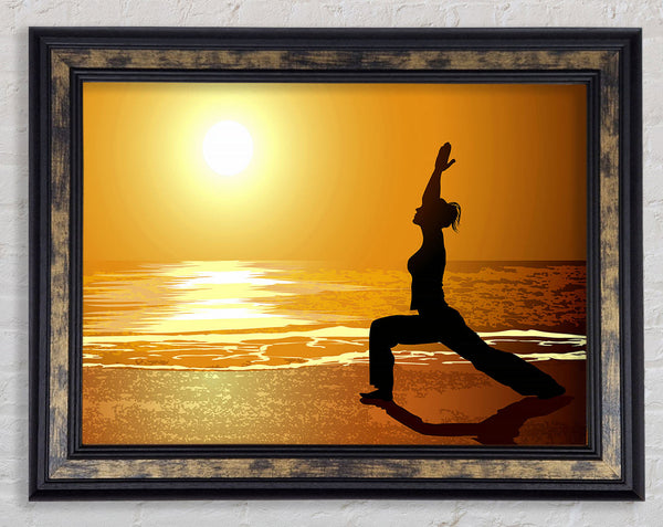 Yoga Sunset Framed Print