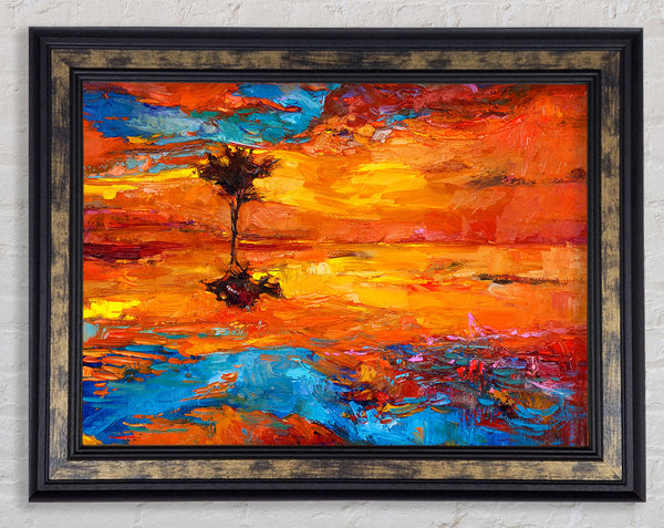 Reflections Of The Lonesome Tree Framed Print