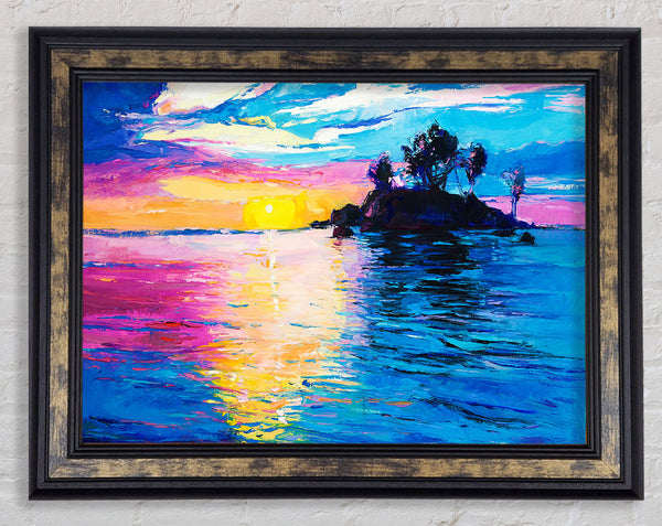 Perfect Yellow Sunset Framed Print