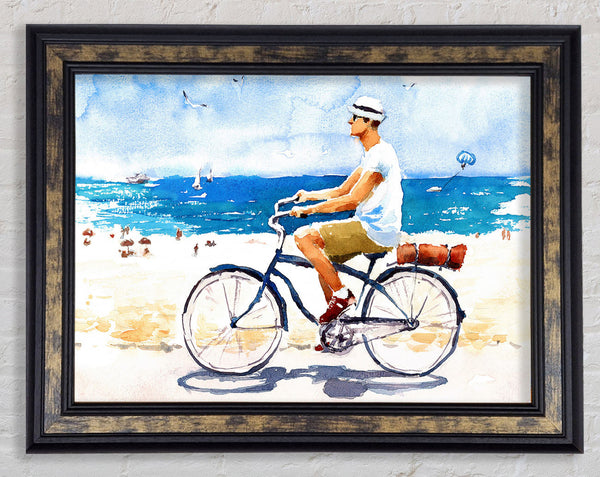 Cycling In Paradise Framed Print