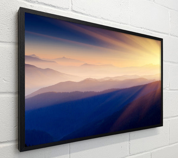 Misty Sunrise Mountains