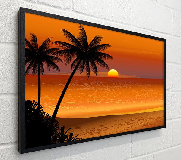 Orange Palm Tree Sun