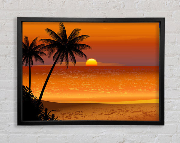 Orange Palm Tree Sun