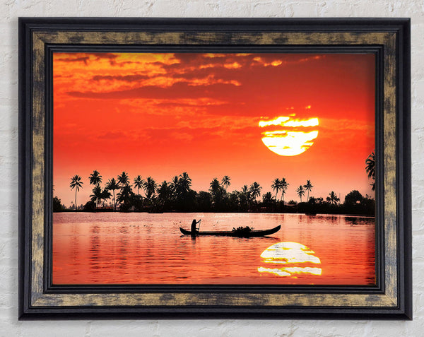 Red Sun Reflections Framed Print