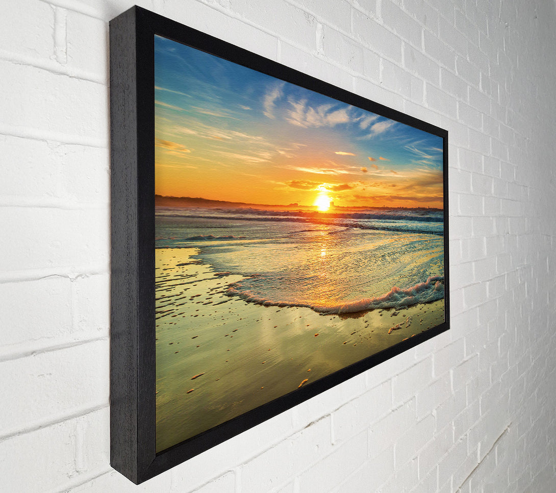  A Canvas Print of Waves Of The Sunset Ocean Canvas Print