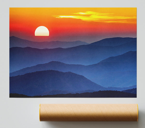 Sunset Mountain Blues Print