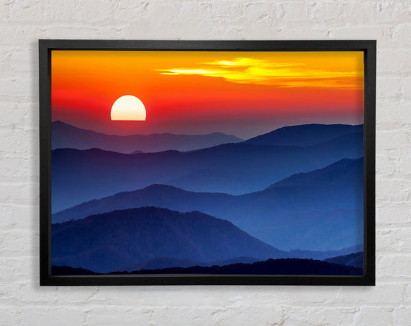 Sunset Mountain Blues Framed Print