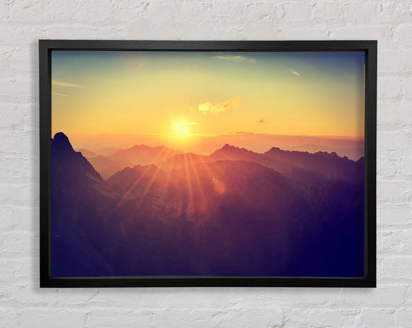 Sunrays Over The Mountains 1 Framed Print