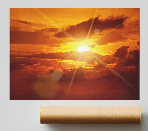 Sun Blaze Clouds Print
