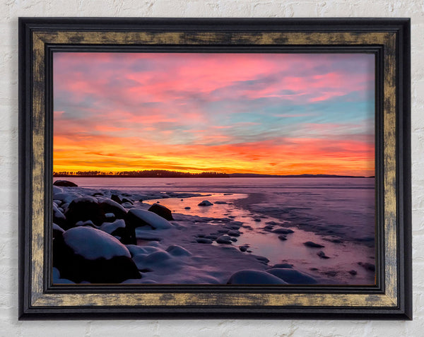 Low Tide Pebble Beach Framed Print