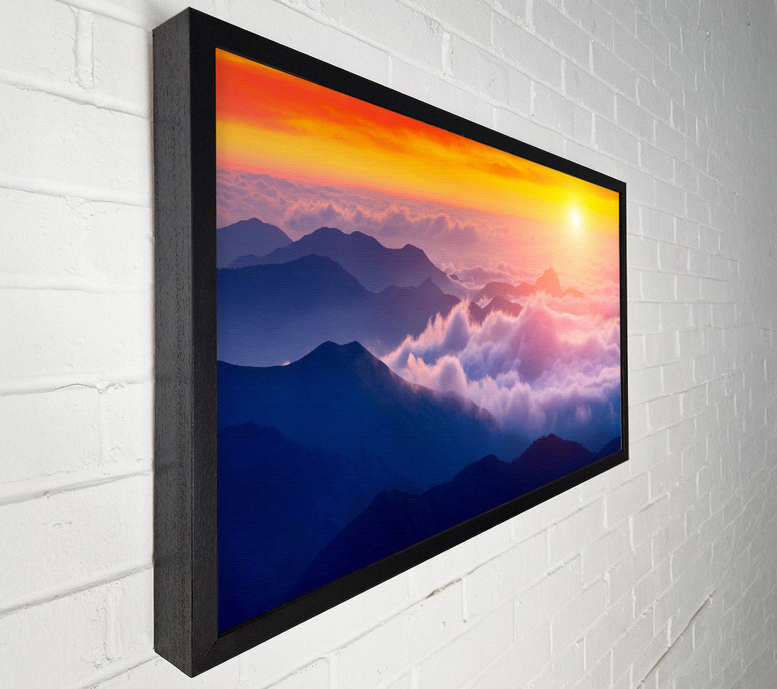  A Canvas Print of Sun Above The Mountain Clouds Canvas Art