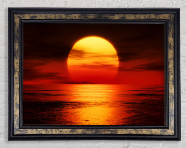 Red Fire Sky Reflections Framed Print
