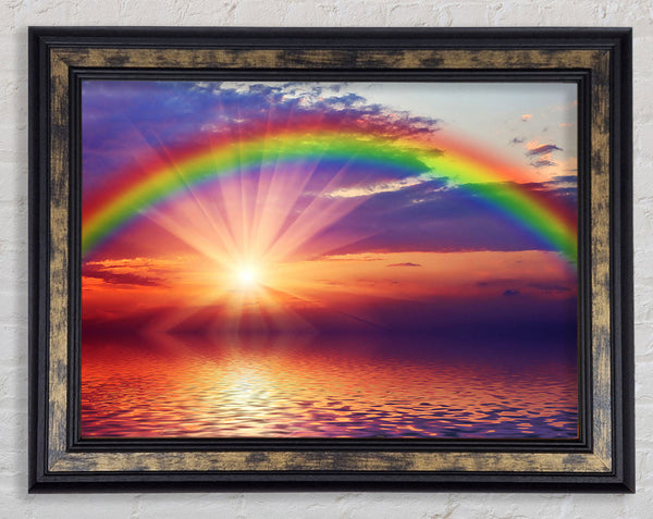 Rainbow Sun Blaze Framed Print