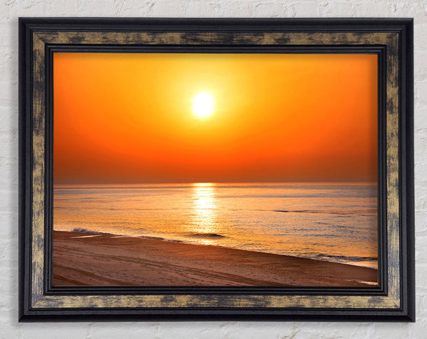 Orange Beach Glow Framed Print