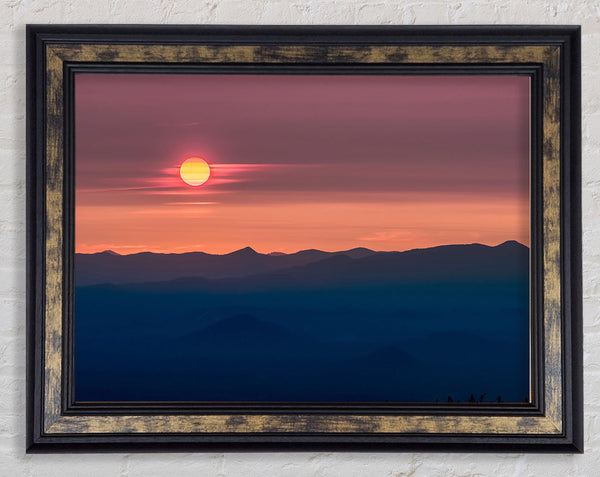 Pink Tranquil Sun Framed Print