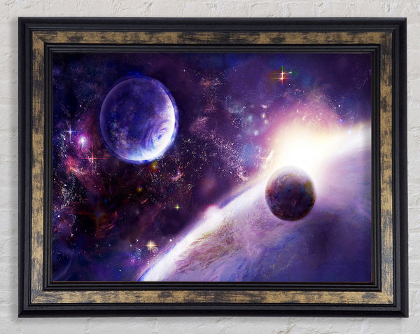 Purple Planet Glow Framed Print