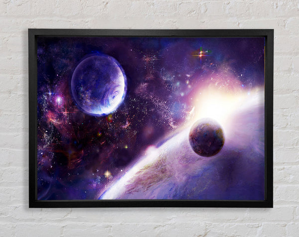 Purple Planet Glow Framed Print