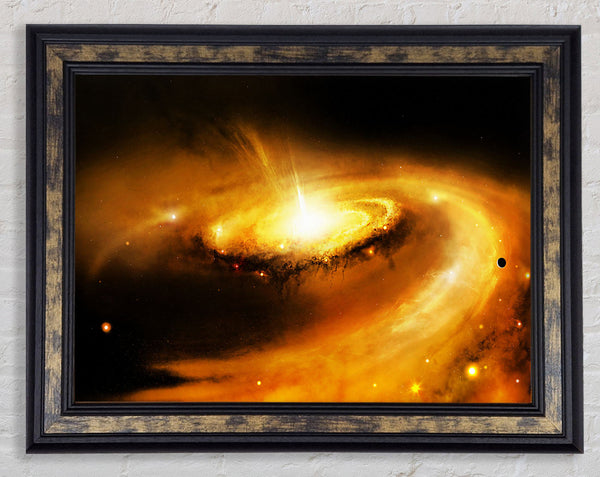 Golden Star Swirl Framed Print