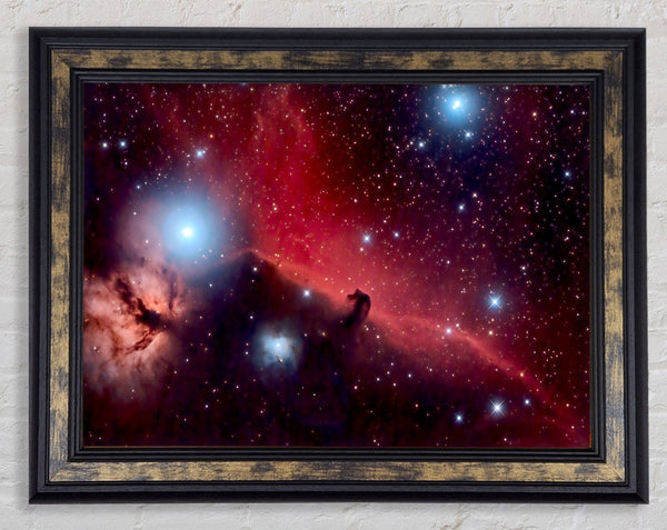 Horsehead Nebula Red Framed Print