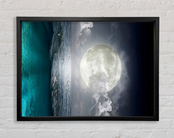 Perfect Moon Ocean Framed Print