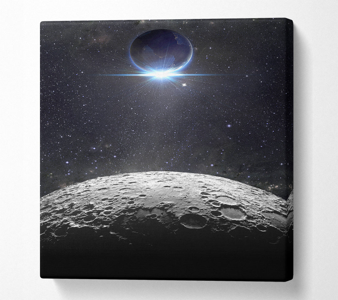  A Canvas Print of The Earth And The Moon Canvas Print