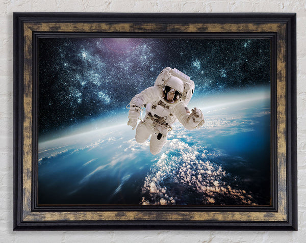 Astronaut In Space Framed Print