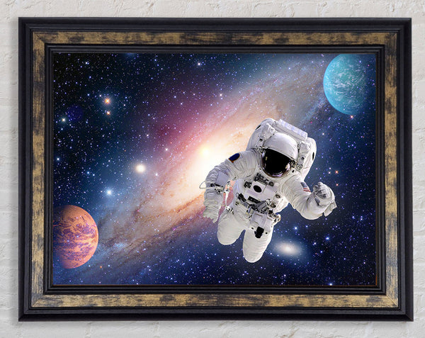 Spaceman In The Galaxy Framed Print
