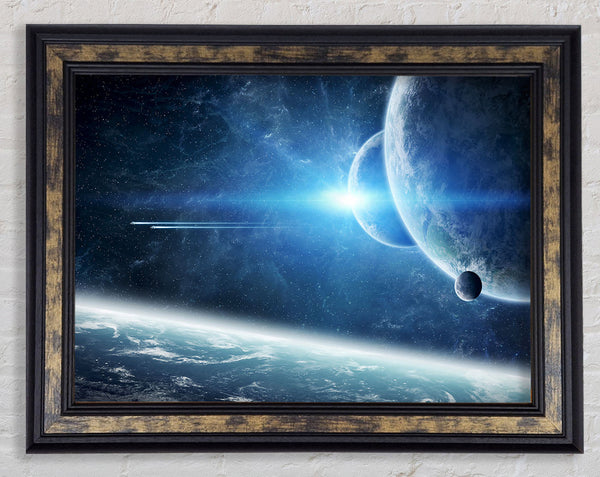 Ice Blue Planet Framed Print