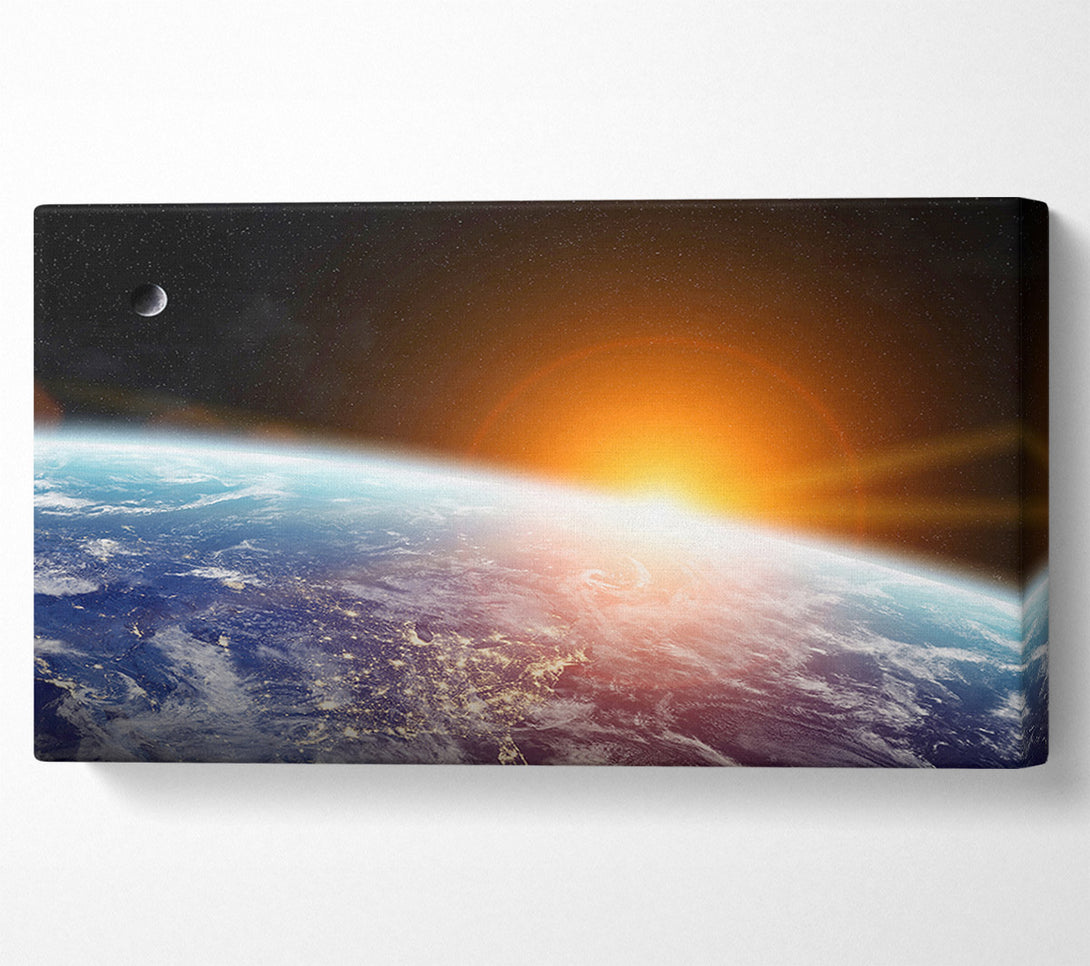  A Canvas Print of As The Sun Comes Up Over Earth Canvas Wall Art