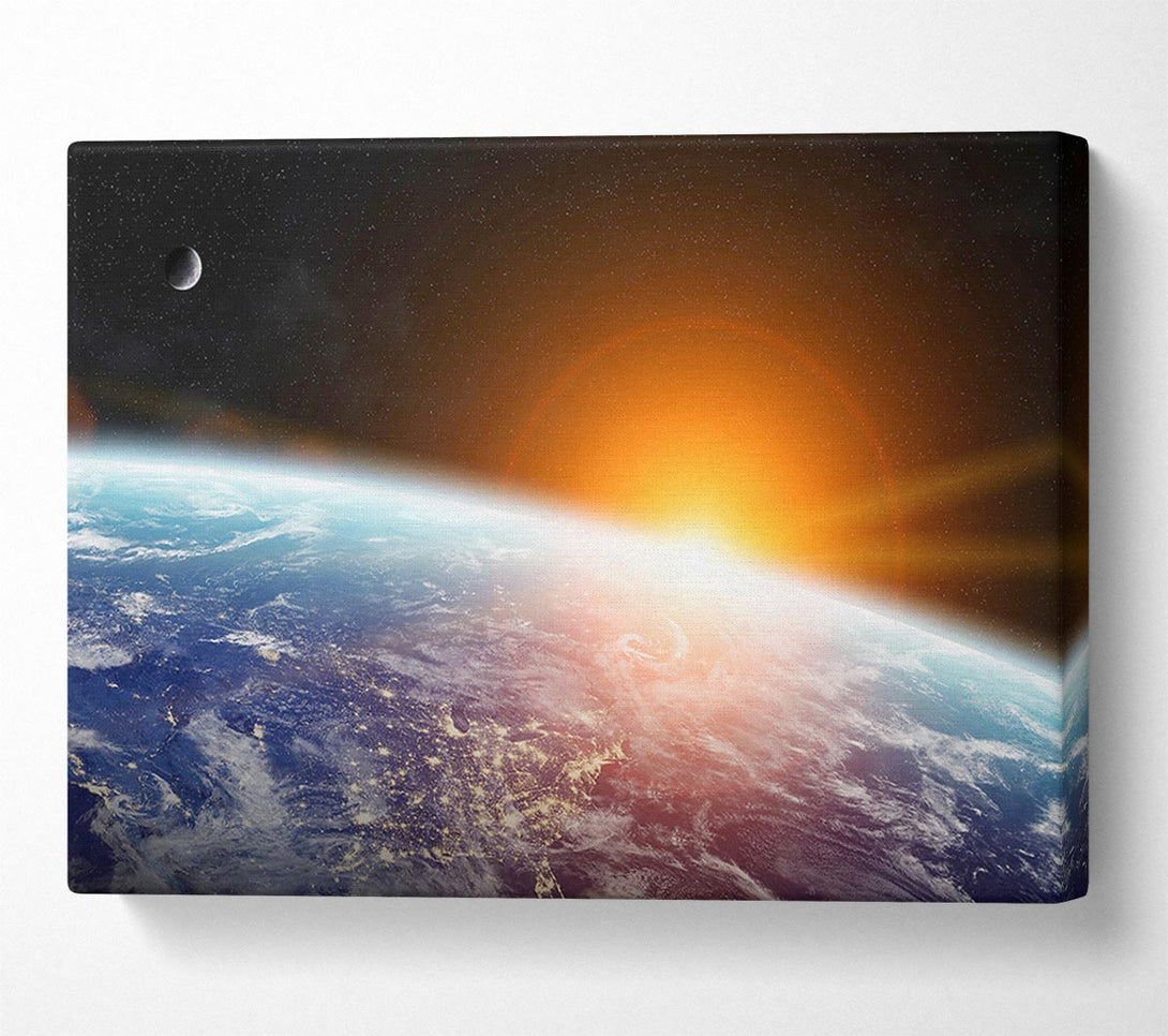  A Canvas Print of As The Sun Comes Up Over Earth Canvas Wall Art