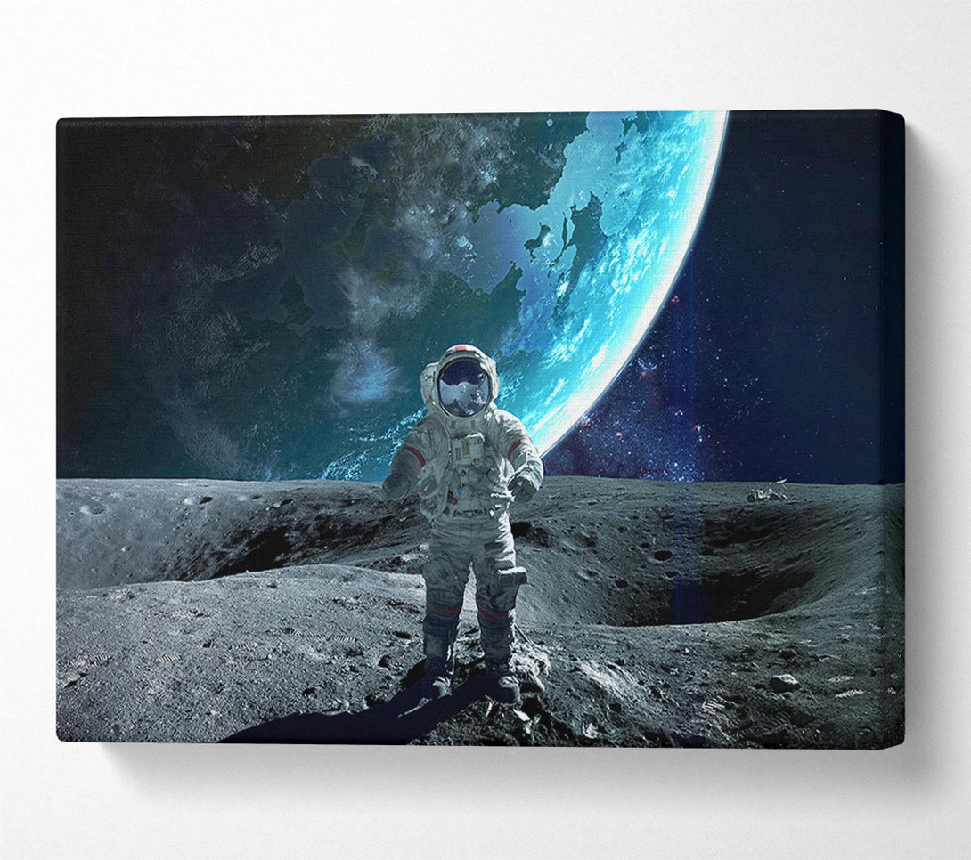  A Canvas Print of Astronaut On The Moon Canvas Art