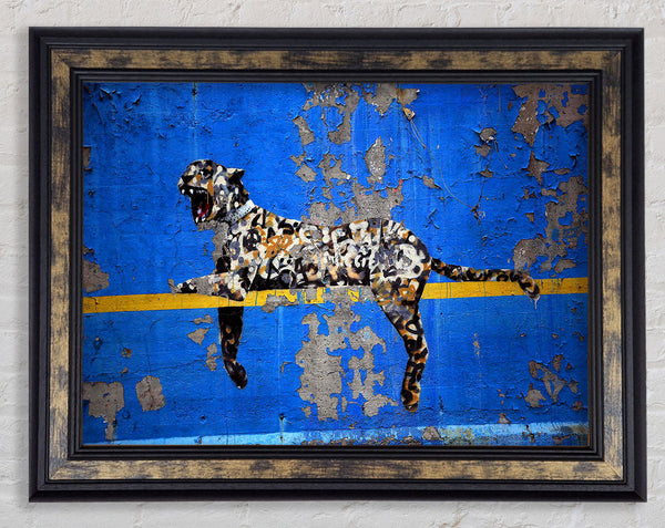 Blue Leopard Framed Print