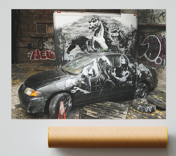 Banksy Car Graffiti Print