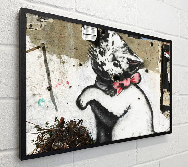 Banksy Cat Pink Bow