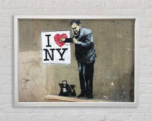 Banksy I love NY Framed Print