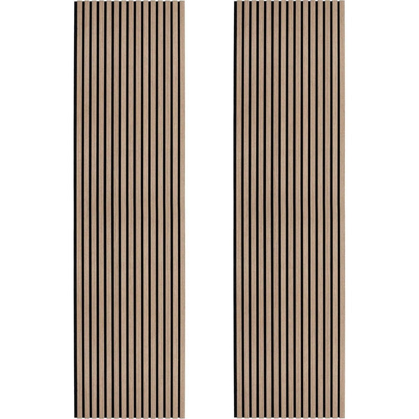 Acoustic Slat Wall Panels x 2 - Light Walnut