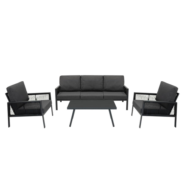 Aluminium 4 Piece Sofa Set - Anthracite Grey