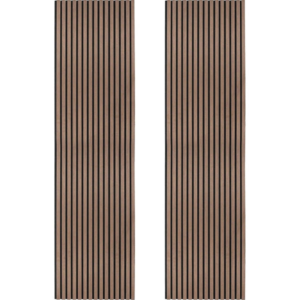 Acoustic Slat Wall Panels x 2 - Dark Walnut
