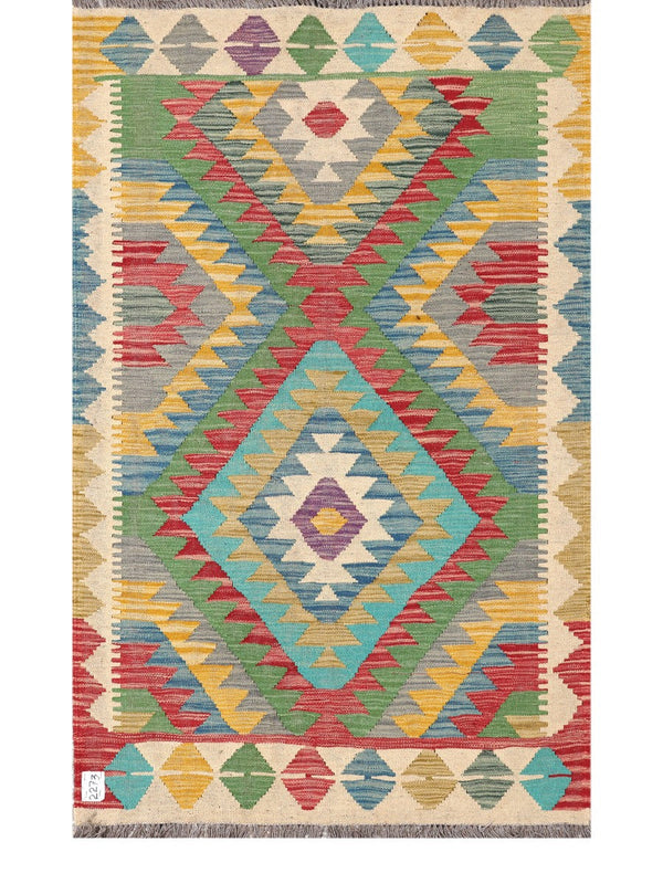 Maimana Afghanistan Kilim Rug - 159 x98 cm