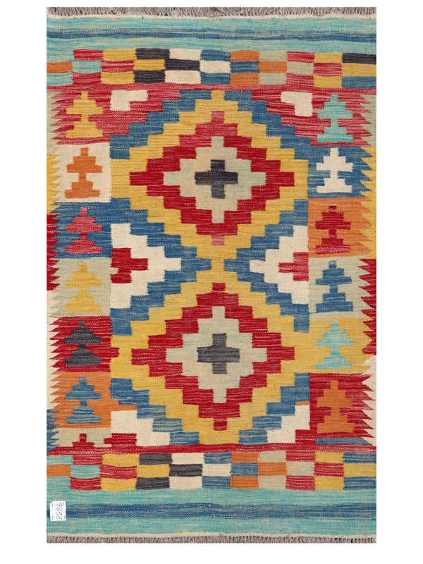 Maimana Afghanistan Kilim Rug - 156 x95 cm