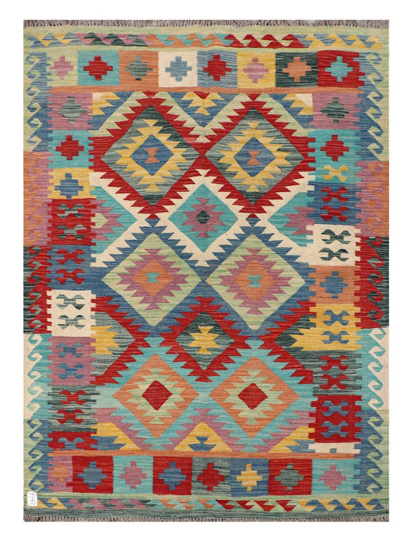 Maimana Afghanistan Kilim Rug - 206 x149 cm