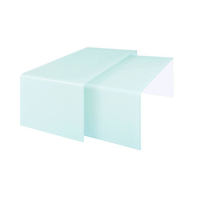 Cascade Nest Of 2 Aqua Green Bent Glass Coffee Tables